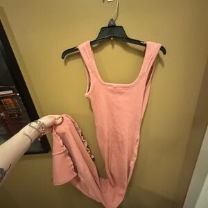 Fashion Nova Ruched Pink Maxi Dress